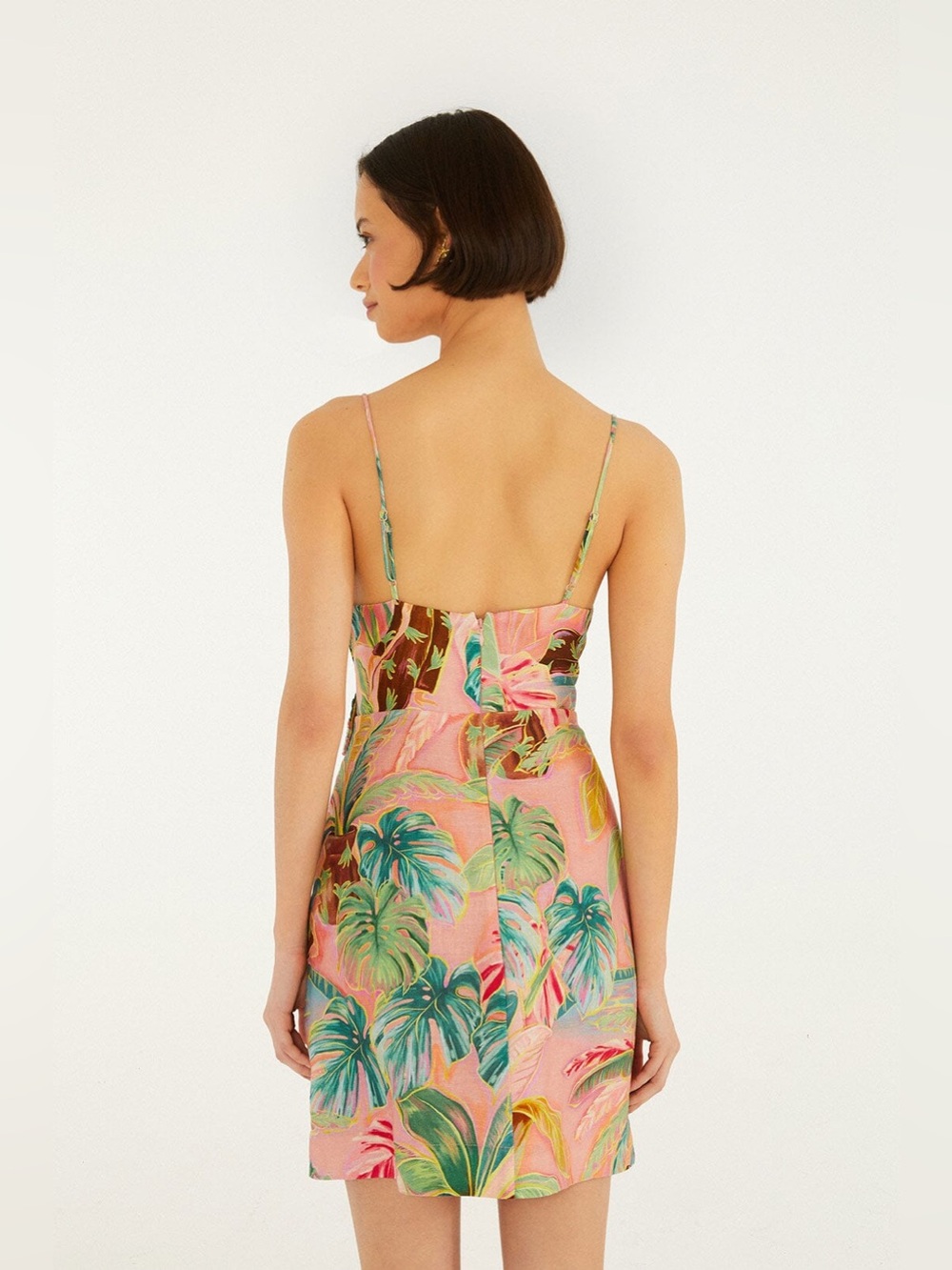 FARM RIO Soft Pink Pool Time 3d Flowers Mini Dress - Picture 3 of 4